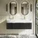 Cayman Black Oak Wall Hung Slimline Basin Drawer Vanity 1200mm - Brushed Brass Accents