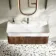 Cayman Natural Walnut Wall Hung Slimline Basin Drawer Vanity 1000mm - Black Accents