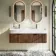 Cayman Natural Walnut Wall Hung Slimline Basin Drawer Vanity 1200mm - Black Accents