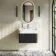 Cayman Black Oak Wall Hung Slimline Basin Drawer Vanity 600mm - Black Accents