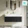 Cayman Black Oak Wall Hung Slimline Basin Drawer Vanity 1000mm - Black Accents