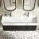 Cayman Black Oak Wall Hung Slimline Basin Drawer Vanity 1200mm - Black Accents