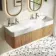 Cayman Natural Oak Wall Hung Slimline Basin Drawer Vanity 1200mm - Chrome Handle
