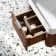 Cayman Natural Walnut Wall Hung Slimline Basin Drawer Vanity 600mm - Chrome Handle