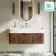 Cayman Natural Walnut Wall Hung Slimline Basin Drawer Vanity 1000mm - Chrome Handle