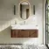 Cayman Natural Walnut Wall Hung Slimline Basin Drawer Vanity 1000mm - Chrome Handle