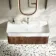 Cayman Natural Walnut Wall Hung Slimline Basin Drawer Vanity 1000mm - Chrome Handle