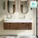 Cayman Natural Walnut Wall Hung Slimline Basin Drawer Vanity 1200mm - Chrome Handle