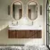 Cayman Natural Walnut Wall Hung Slimline Basin Drawer Vanity 1200mm - Chrome Handle