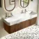 Cayman Natural Walnut Wall Hung Slimline Basin Drawer Vanity 1200mm - Chrome Handle