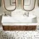 Cayman Natural Walnut Wall Hung Slimline Basin Drawer Vanity 1200mm - Chrome Handle