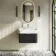 Cayman Black Oak Wall Hung Slimline Basin Drawer Vanity 600mm - Chrome Handle