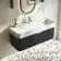 Cayman Black Oak Wall Hung Slimline Basin Drawer Vanity 1000mm - Chrome Handle