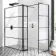 Munich Matt Black Grid 8mm Walk In Shower Enclosure 1400mm & 700mm Glass with Pivotal Return Panel