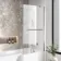 L Shaped 1700 Shower Bath with Front Panel & 4mm Fixed Screen with Rail - Right Handed