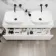 Trent Gloss White Double Wall Hung Drawer Vanity with Marble Top & Curved Counter Top Basin 1200mm
