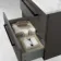 Elba Graphite Grey Wall Hung Drawer Vanity with Marble Top & Curved Counter Top Basin 600mm - Black Accents