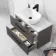 Elba Graphite Grey Wall Hung Drawer Vanity with Marble Top & Curved Counter Top Basin 800mm - Black Accents