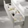 Crete Fluted Linen White Double Wall Hung Drawer Vanity with Marble Top & Marin Basin 1200mm