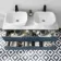 Crete Fluted Navy Blue Double Wall Hung Drawer Vanity with Marble Top & Curved Basin 1200mm