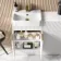 Sicily Fluted Coastal White Combination Vanity Basin and Miami Toilet 1000mm - Brushed Brass Accents