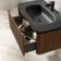 Sorrento Fluted Black Walnut Wall Hung Drawer Vanity with Black Basin 800mm