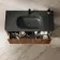 Sorrento Fluted Black Walnut Wall Hung Drawer Vanity with Black Basin 1000mm