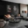 Trepanel Design® Black Marble Effect on Black Felt Acoustic Wood Slat Panels