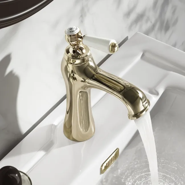 Avoca Traditional English Gold Basin Mixer Tap
