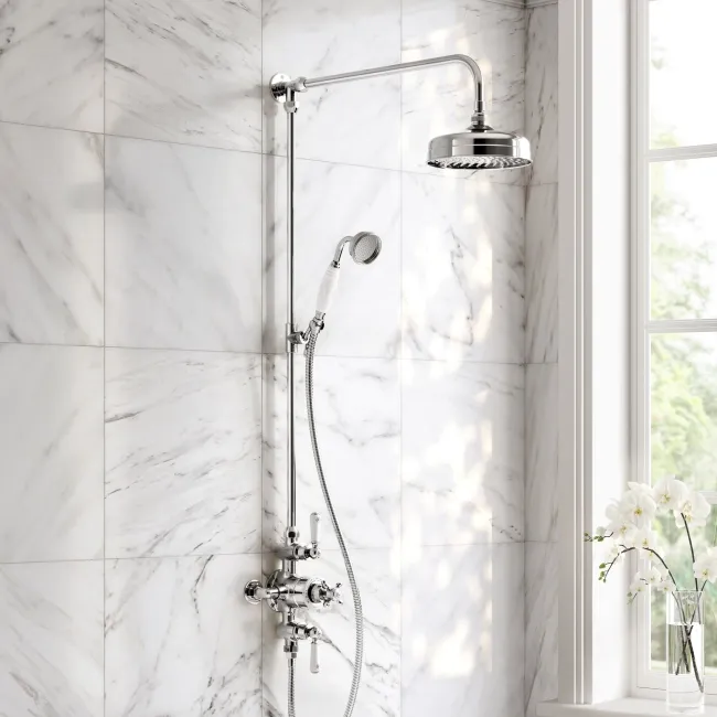 Avoca Traditional Chrome Thermostatic Shower Set with Hand Shower