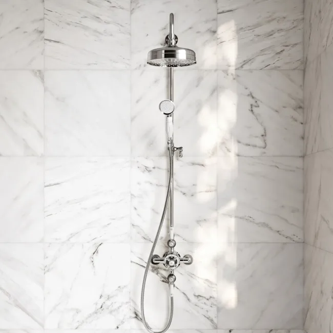 Avoca Traditional Chrome Thermostatic Shower Set with Hand Shower