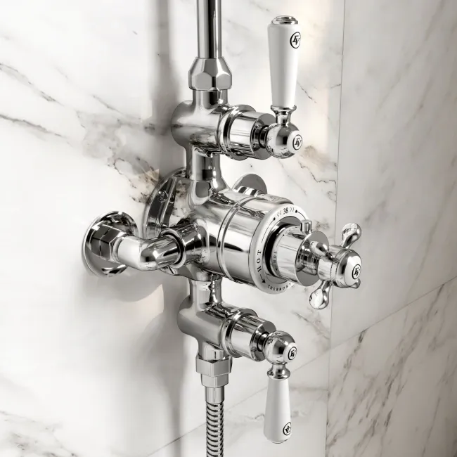 Avoca Traditional Chrome Thermostatic Shower Set with Hand Shower