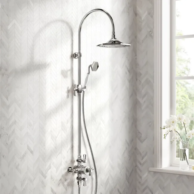 Kenmare Traditional Chrome Thermostatic Shower Set with Hand Shower