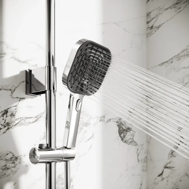 Kinsale Chrome Square Thermostatic Shower Set