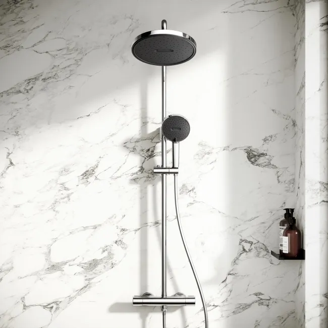 Derry Chrome Round Thermostatic Shower Set