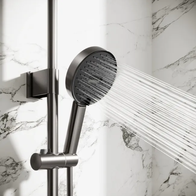Derry Brushed Gunmetal Round Thermostatic Shower Set