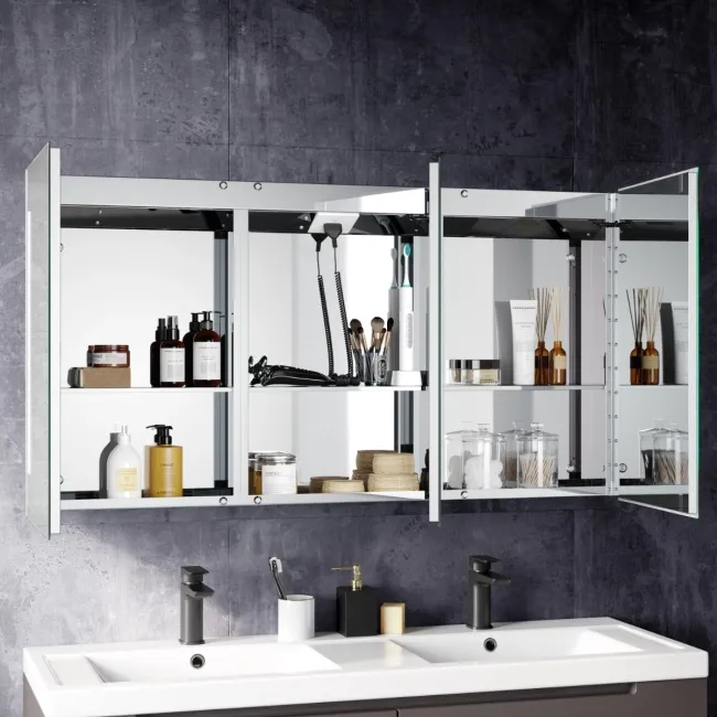 Emielia Illuminated LED Mirror Cabinet With BLUETOOTH Speaker 650x1200mm