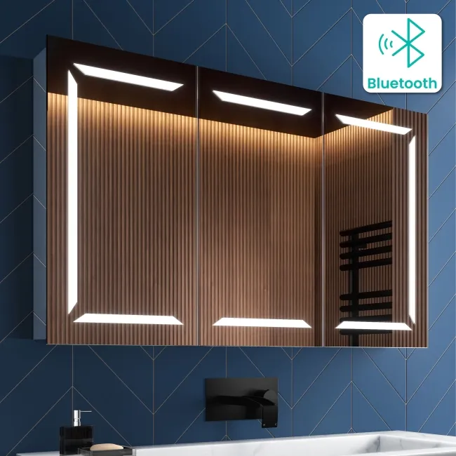 Haisley Illuminated LED Mirror Cabinet With BLUETOOTH Speaker 600x1000mm