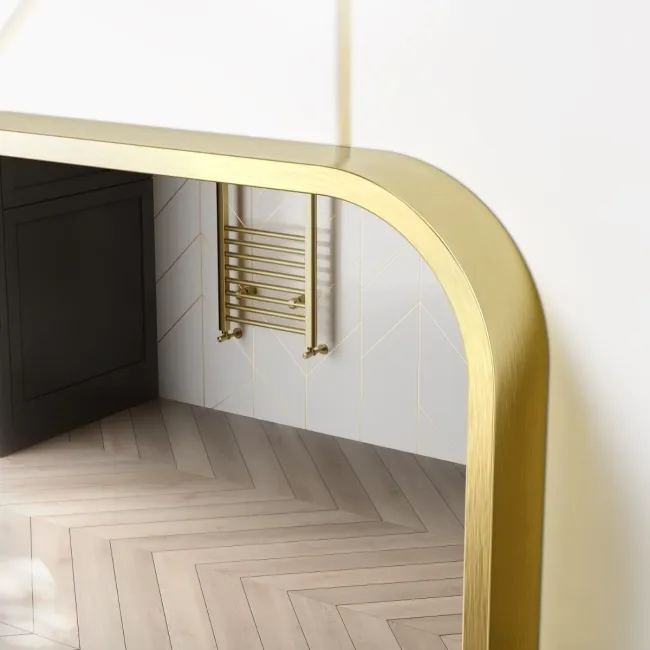 Essence Brushed Brass Rectangular Bathroom Mirror 600x1200mm
