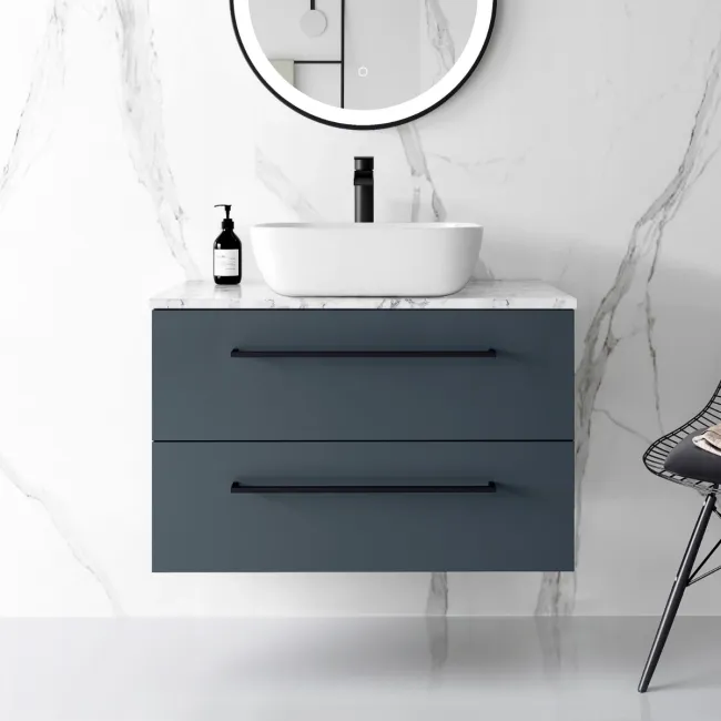 Matt Black Handle for Elba Wall Hung Drawer Vanity 800mm