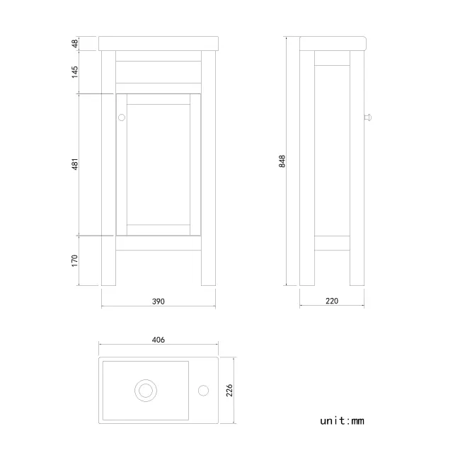 Bermuda Chalk White Cloakroom Basin Vanity 400mm and Toilet Set