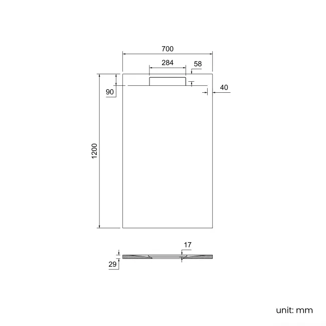 Tokyo Rectangular Matt Grey Slate Texture Stone Shower Tray 1200x700mm