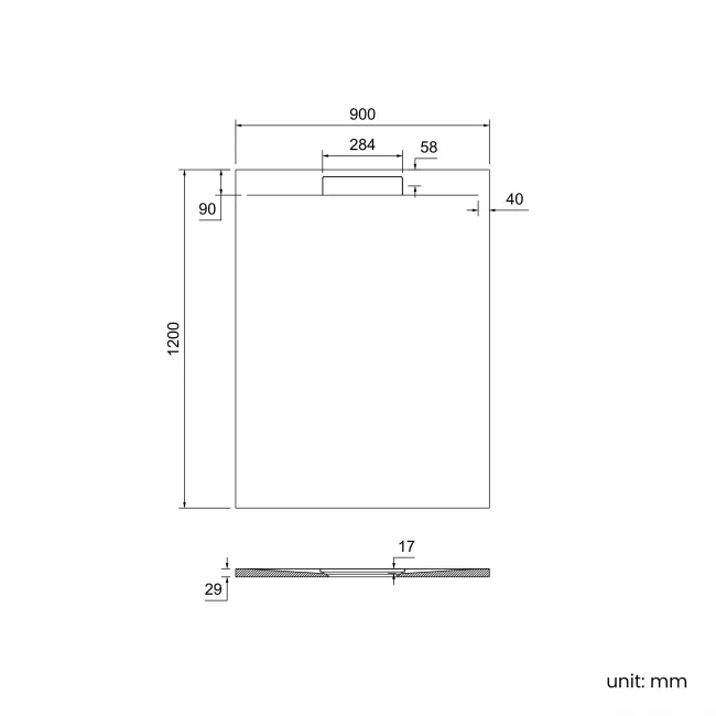 Tokyo Rectangular Matt Black Slate Texture Stone Shower Tray 1200x900mm