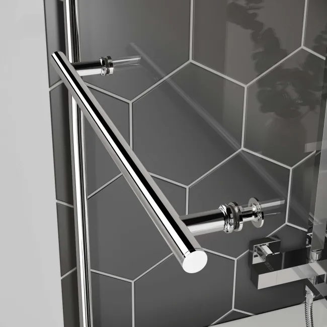 Hereford 1800x800 Square Shower Bath & 6mm Easy Clean Screen with Rail
