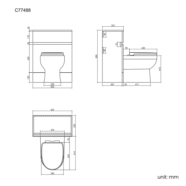 Foster Gloss White Back To Wall Unit and Seattle Toilet