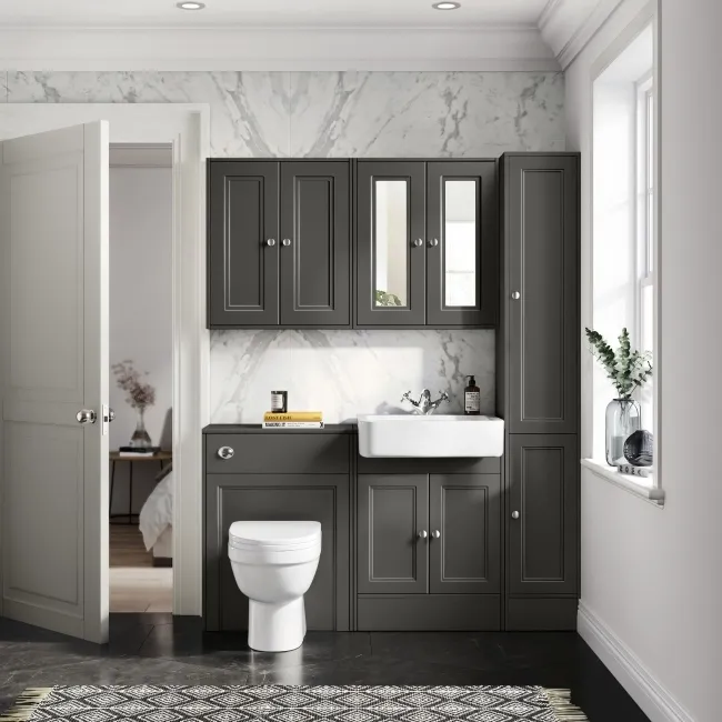 Traditional Graphite Grey Back To Wall Unit and Seattle Toilet