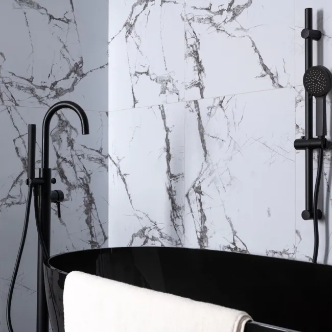 Trepanel Aqua Luxe® Calacatta Marble Effect Satin Embossed SPC Wall Panel 4 Pack (Covers 2.80 SQM)