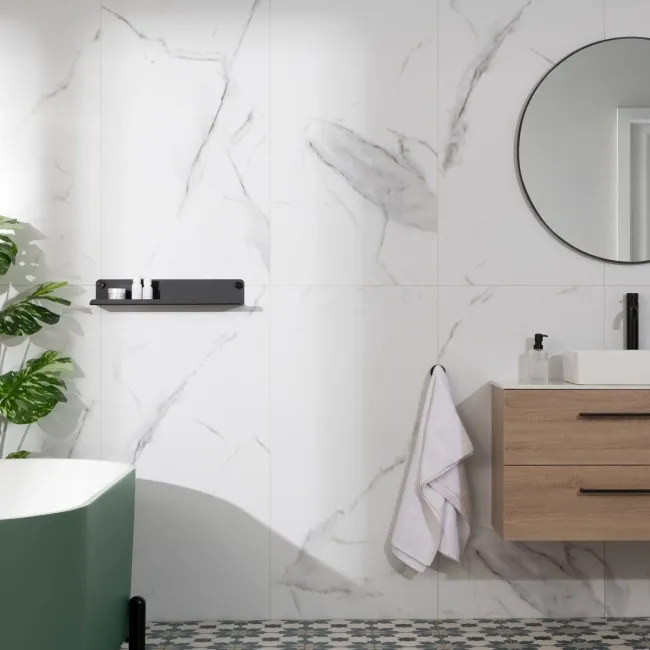 Trepanel Aqua Luxe® Carrara Soft Marble Effect Embossed Satin SPC Wall Panel 4 Pack ( Covers 2.80 SQM)