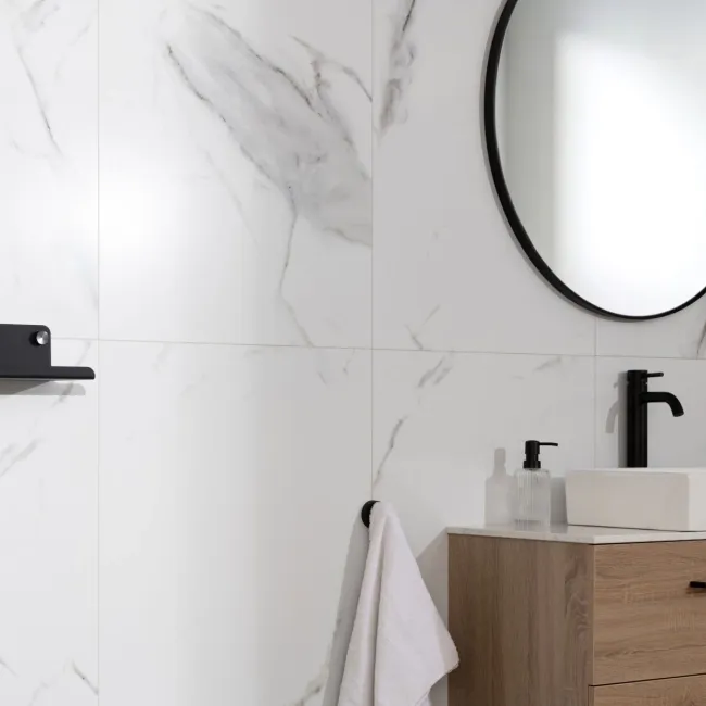 Trepanel Aqua Luxe® Carrara Soft Marble Effect Embossed Satin SPC Wall Panel 4 Pack ( Covers 2.80 SQM)
