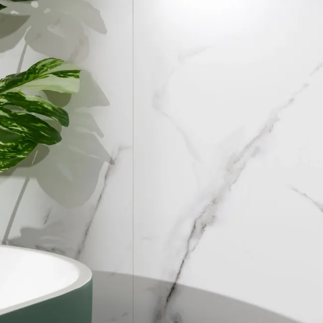 Trepanel Aqua Luxe® Carrara Soft Marble Effect Embossed Satin SPC Wall Panel 4 Pack ( Covers 2.80 SQM)